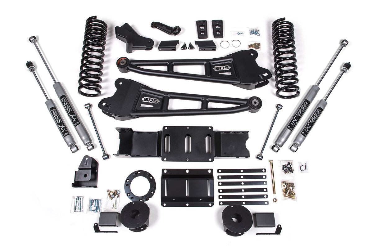 4 Inch Lift Kit W/ Radius Arm - Ram 2500 W/ Rear Air Ride (19-24) 4WD - Gas BDS Suspension Suspension Lift Kit AXOPROS