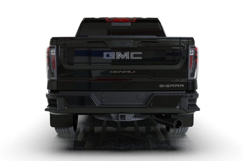 Rally Armor 20-26 GMC Sierra 2500/3500 HD Denali Black Mud Flap w/White Logo Rally Armor Mud Flaps AXOPROS