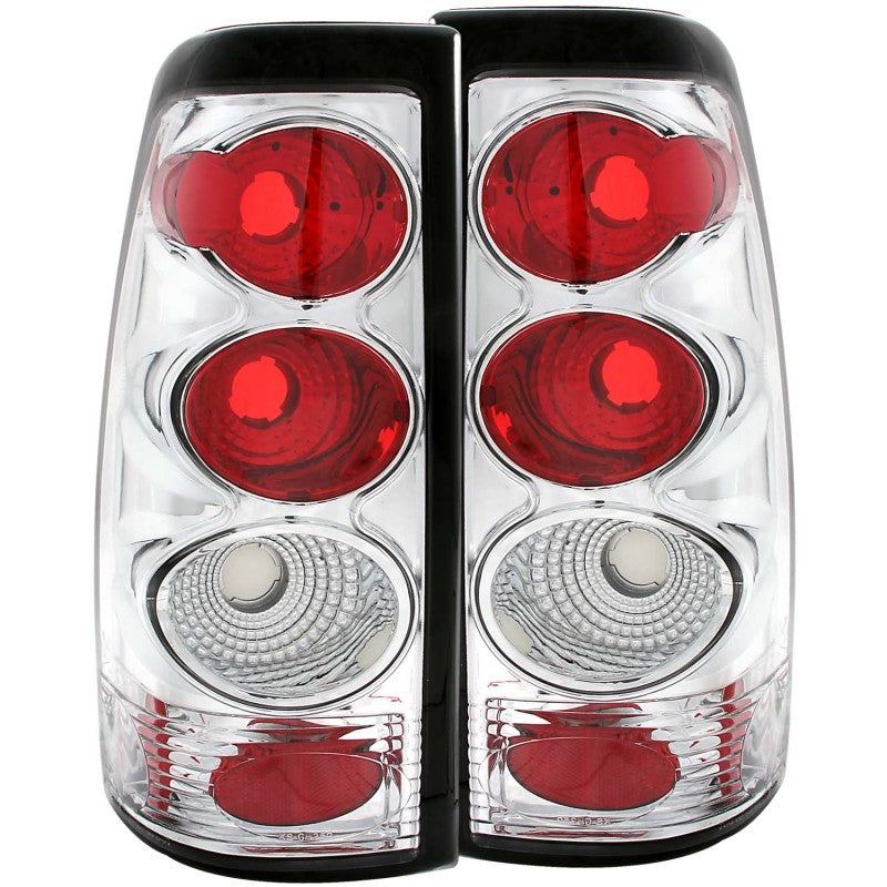 ANZO 1999-2002 Chevrolet Silverado 1500 Taillights Chrome ANZO Tail Lights AXOPROS