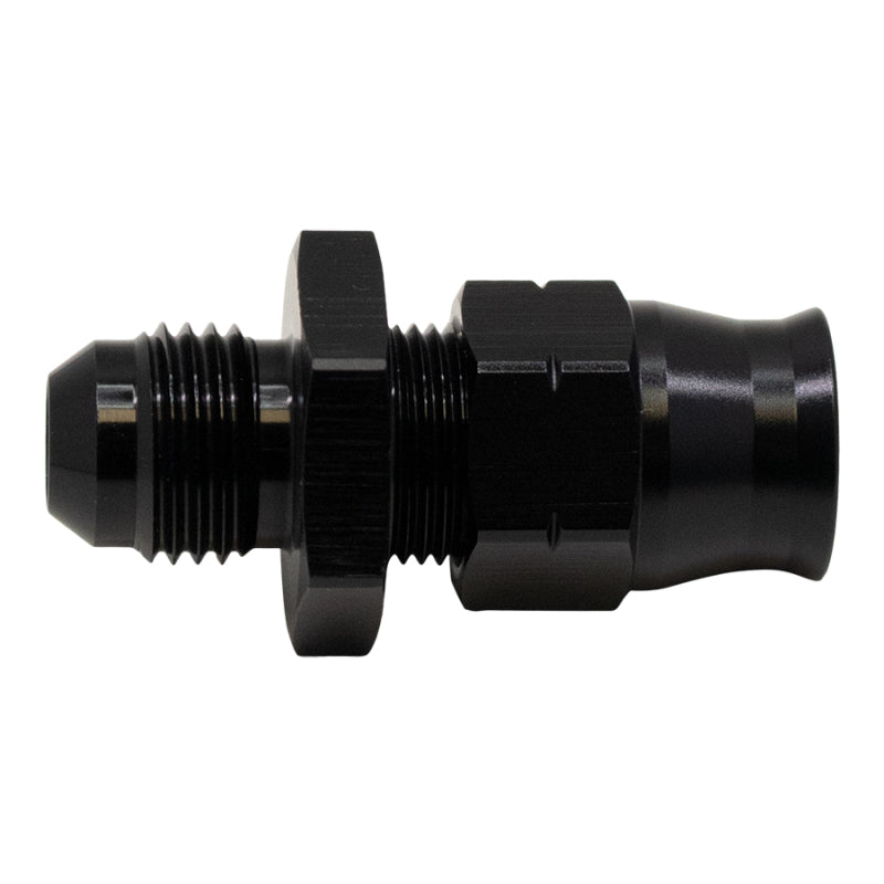 DeatschWerks 6AN Male Flare to 3/8in Hardline Compression Adapter - Anodized Matte Black DeatschWerks Fuel Components Misc  AXOPROS