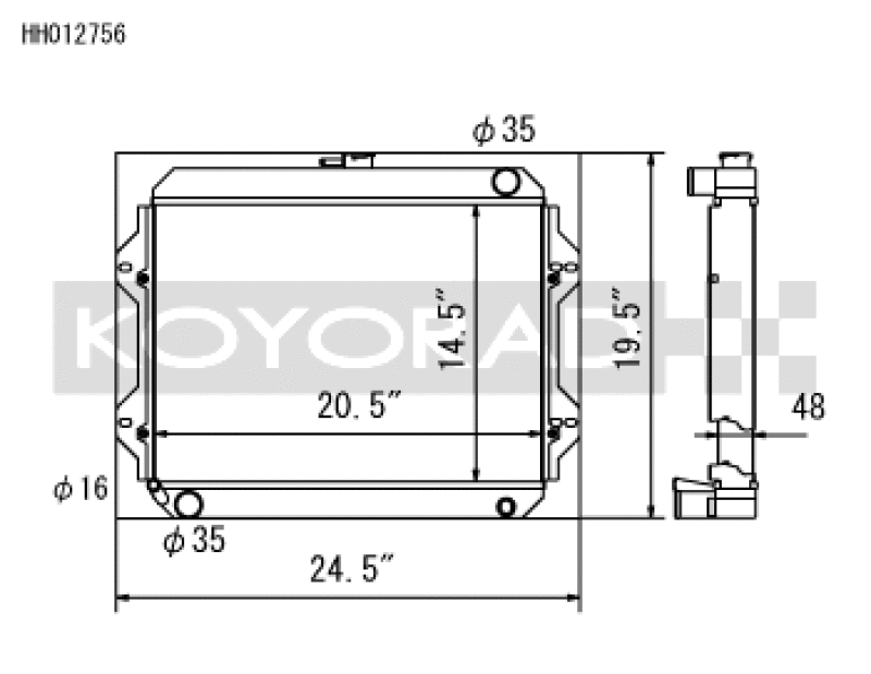 Koyo 76-77 Toyota Celica 2.2L I4 (MT) Radiator Koyo Radiators  AXOPROS