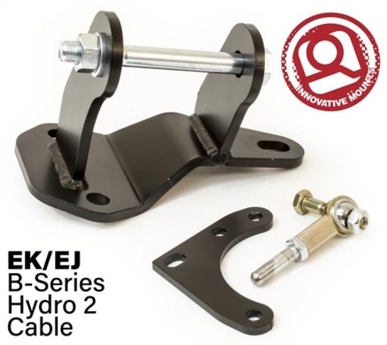Innovative 96-00 Civic B-Series Black Steel Hydro to Cable Trans Conversion Bracket and Actuator Innovative Mounts Brackets AXOPROS