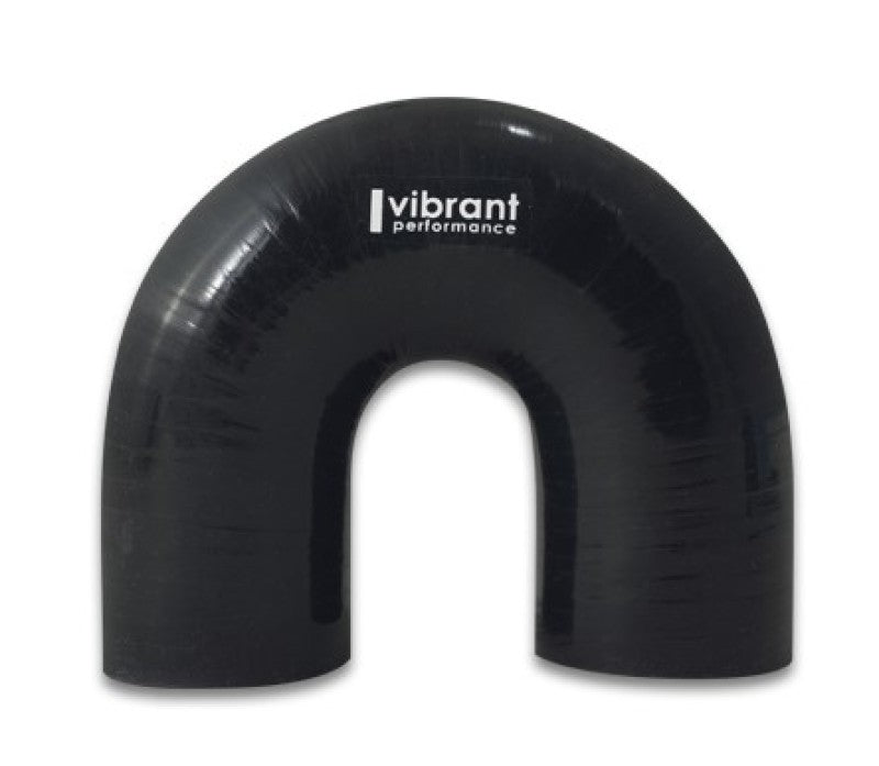 Vibrant 4 Ply Reinforced Silicone Elbow Connector - 3in ID x 4.25in Leg 180 Deg Elbow (BLACK) Vibrant Silicone Couplers & Hoses AXOPROS