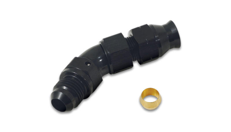 Vibrant 45 Degree 1/2in Tube to Male -8AN Flare Adapter w/ Olive Inserts Vibrant Fittings AXOPROS