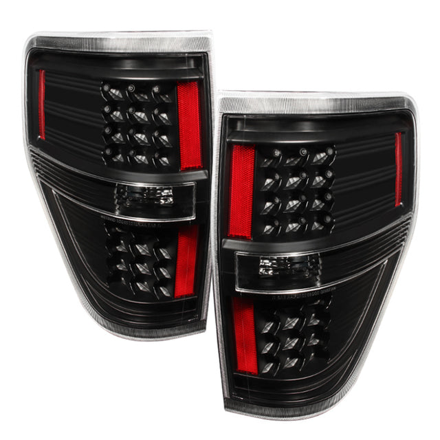 Xtune Ford F150 09-14 LED Tail Lights Black ALT-JH-FF15009-LED-BK SPYDER Tail Lights  AXOPROS