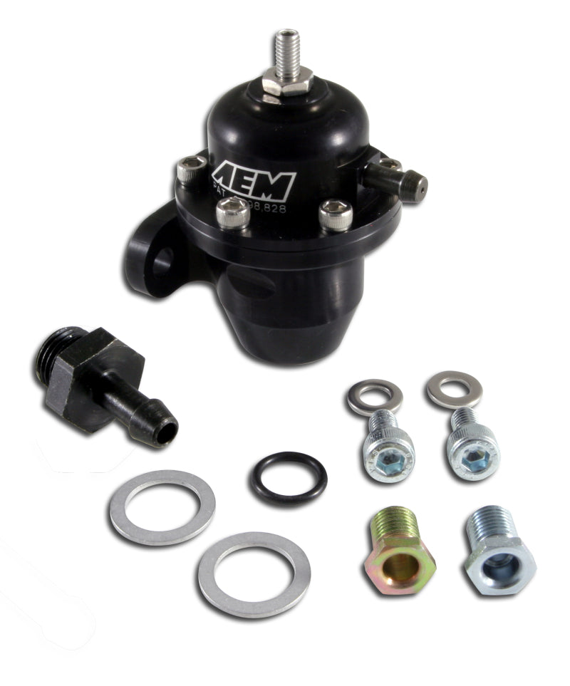 AEM 94-01 Acura Integra / 90-93 Honda Accord / 92-95 Honda Civic / 99-00 Honda Civic Black Adjustabl AEM Fuel Pressure Regulators  AXOPROS