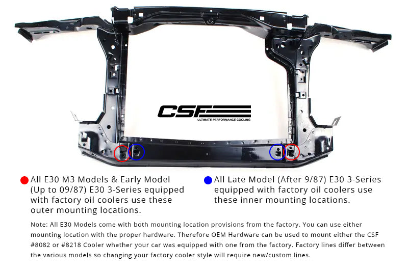 CSF 82-94 BMW 3 Series (E30) High Performance Oil Cooler w/-10AN Male & OEM Fittings CSF Oil Coolers  AXOPROS