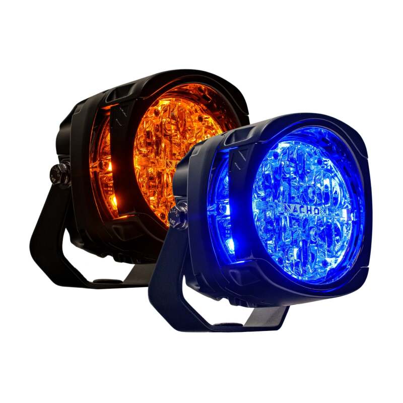 Nacho Lighting Quatro Chase - Amber/Blue (Pair) Nacho Offroad Technology Headlights AXOPROS