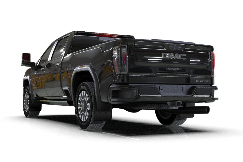 Rally Armor 20-26 GMC Sierra 2500/3500 HD Denali Black Mud Flap w/White Logo Rally Armor Mud Flaps AXOPROS