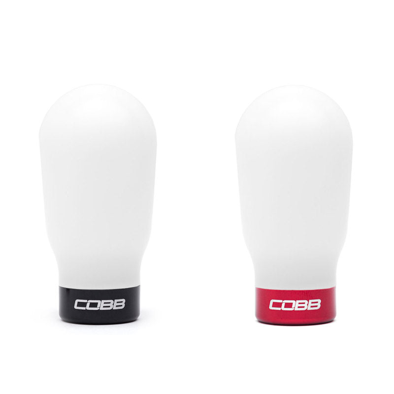 Cobb Subaru 6-Speed Tall Weighted COBB Shift Knob - White (Incl. Both Red + Blk Collars) COBB Shift Knobs AXOPROS