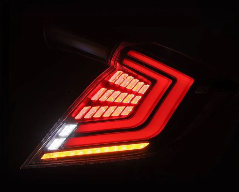 AlphaRex 16-21 Honda Civic Hatchback / Type-R FK8 Nova-Series LED Tail Lights (Pair) - Black AlphaRex Tail Lights  AXOPROS