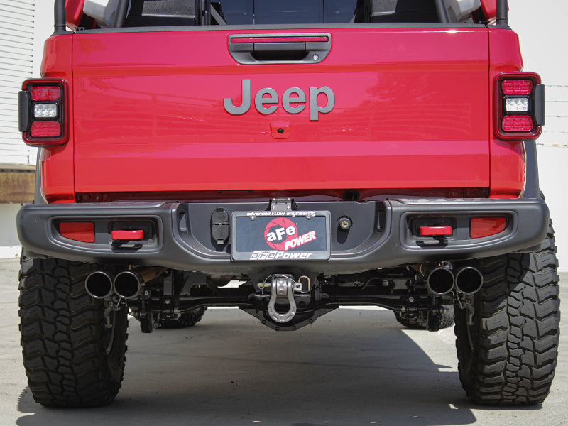 aFe Vulcan Series 3in-2-1/2in 304 SS Cat-Back 2020 Jeep Gladiator (JT) V6-3.6L w/ Black Tips aFe Catback AXOPROS