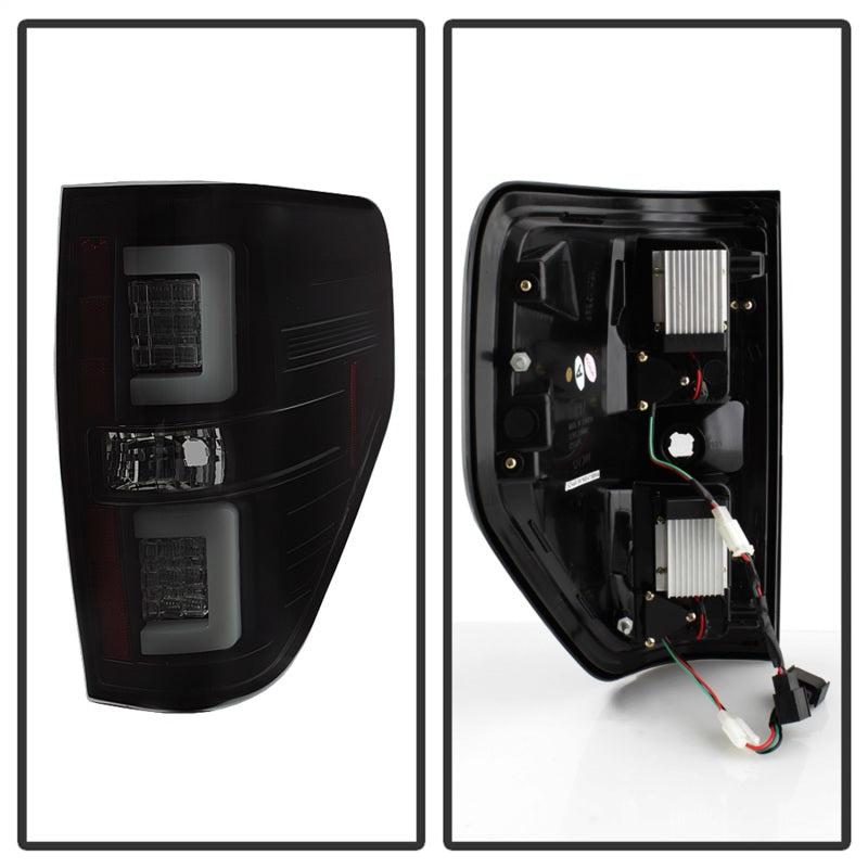 Spyder 09-14 Ford F150 V2 Light Bar LED Tail Lights - Blk Smoke (ALT-YD-FF15009V2-LBLED-BSM) SPYDER Tail Lights  AXOPROS