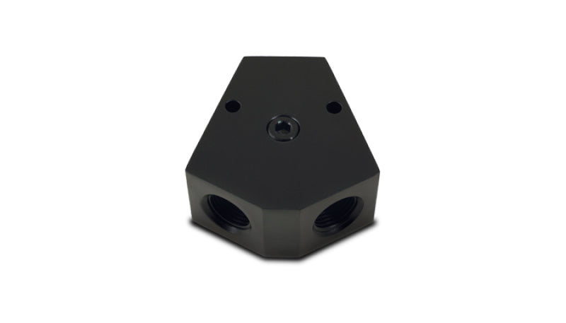 Vibrant Billet Aluminum Y-Block Fitting with 1/8in NPT Port - 1/2in NPT x 3/8in NPT x 3/8in NPT Vibrant Fittings AXOPROS