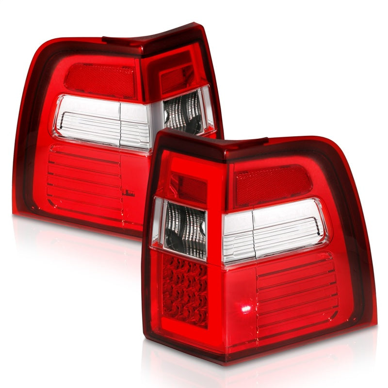 ANZO 07-17 For Expedition LED Taillights w/ Light Bar Chrome Housing Red/Clear Lens ANZO Tail Lights  AXOPROS