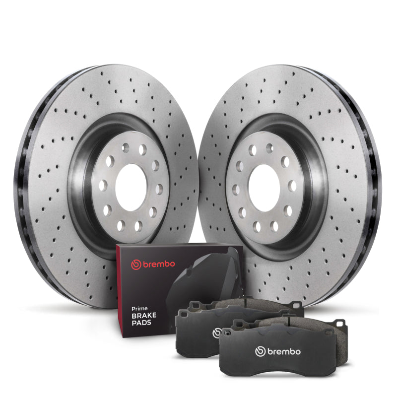 Brembo OE 17-21 BMW 230i/230i xDrive/17-18 320i/320i xDrive Front Disc Brake Kit Brembo OE Brake Rotors - Drilled AXOPROS