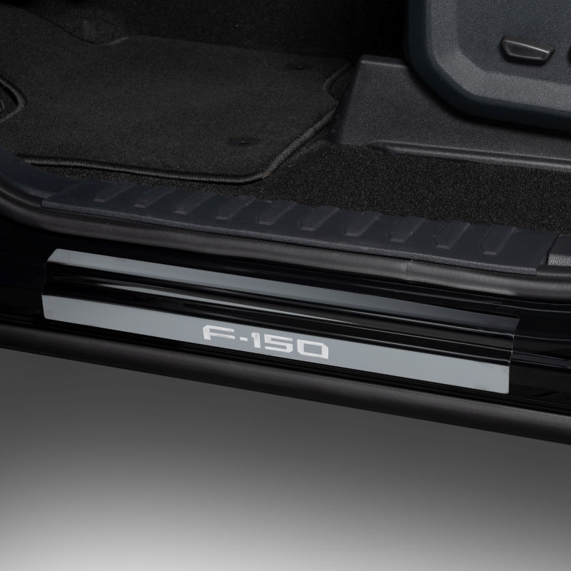 Putco 15-20 Ford F-150 - SuperCrew w/ F-150 Etchinng (4pcs) Black Platinum Door Sills Putco Door Panels AXOPROS