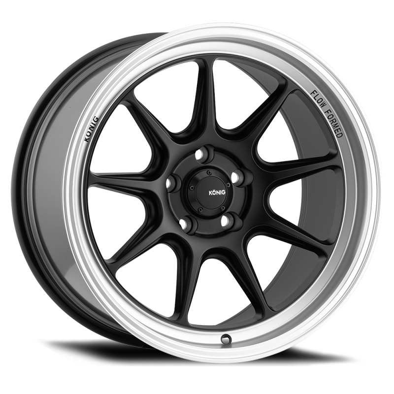Konig Countergram 15x7.5 4x100 ET35 Matte Black / Matte Machined Lip Konig Wheels - Cast AXOPROS
