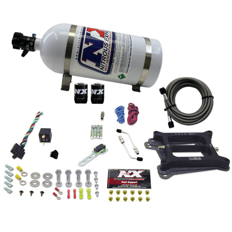 Nitrous Express Nitrous Express 4150 4-BBL/Gasoline Nitrous Kit (50-300HP) w/10lb Bottle Nitrous Systems aftermarket performance part