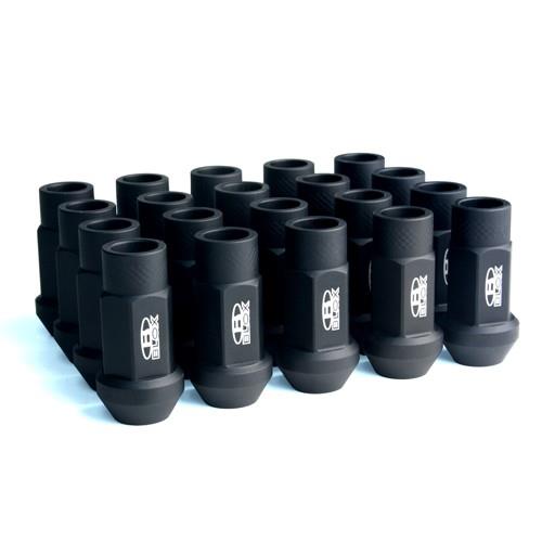BLOX Racing Street Series Forged Lug Nuts - Flat Black 12 x 1.5mm - Set of 20 (New Design) BLOX Racing Lug Nuts AXOPROS