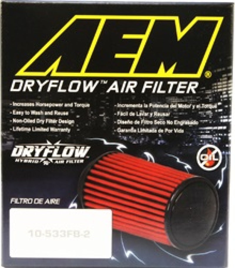 AEM Induction AEM 5.5in Base OD x 4.75in Top OD x 5in Height Conical Dryflow Air Filter Air Filters - Universal Fit aftermarket performance part