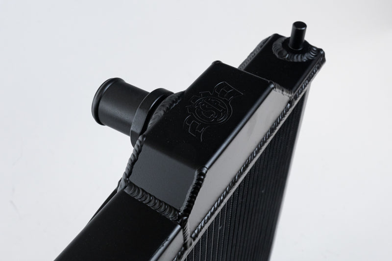 CSF 96-07 Mitsubishi Evo 4/5/6/7/8/9 Full-Slim Radiator w/12in Fan & Shroud/-16AN - Black CSF Radiators  AXOPROS