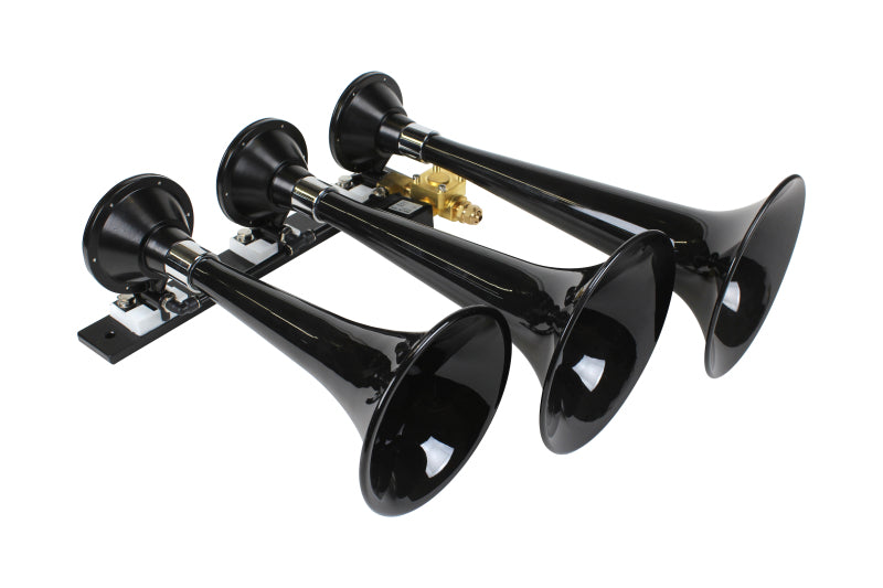 Kleinn Black Triple Horn/ 15In/13In/11In - High Impact ABS Trumpet/ Zinc Alloy Base Kleinn Air Horns Horns AXOPROS