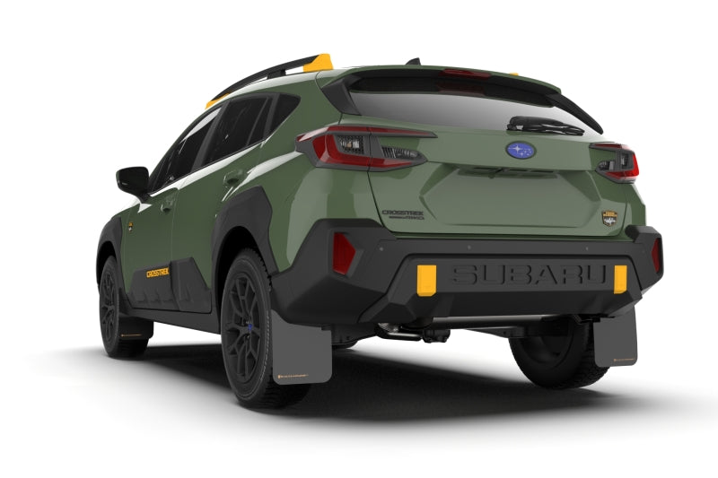 Rally Armor 24-25 Subaru Crosstrek (Wilderness Only) Black UR Mud Flap W/Red Logo - No Drilling Req Rally Armor Mud Flaps AXOPROS