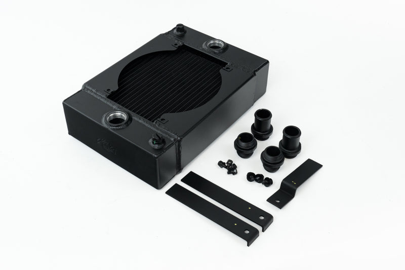 CSF Universal Drag Race / Tuck Radiator w/9in Spal Fan - 10.5in H x 10in L x 3.6in W - Black CSF Radiators  AXOPROS