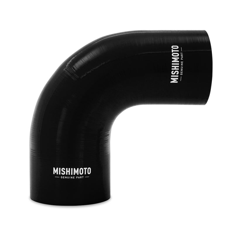 Mishimoto Silicone Reducer Coupler 90 Degree 3.5in to 4in - Black Mishimoto Silicone Couplers & Hoses AXOPROS