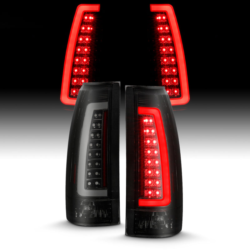 ANZO 1999-2000 Cadillac Escalade LED Taillights Black Housing Smoke Lens Pair ANZO Tail Lights  AXOPROS