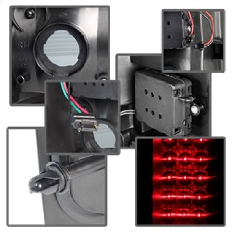 Xtune Chevy Silverado 07-13 LED Tail Lights Black Smoke ALT-JH-CS07-LED-BKSM SPYDER Tail Lights  AXOPROS