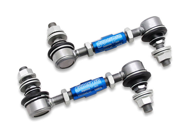 SuperPro 2018 Kia Stinger Base Rear HD Adjustable End Link Set (12mm Studs 125mm-145mm) Superpro Sway Bar Endlinks  AXOPROS
