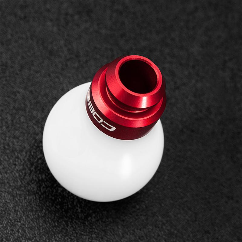 Cobb Subaru 5-Speed COBB Knob - White w/ Race Red COBB Shift Knobs AXOPROS