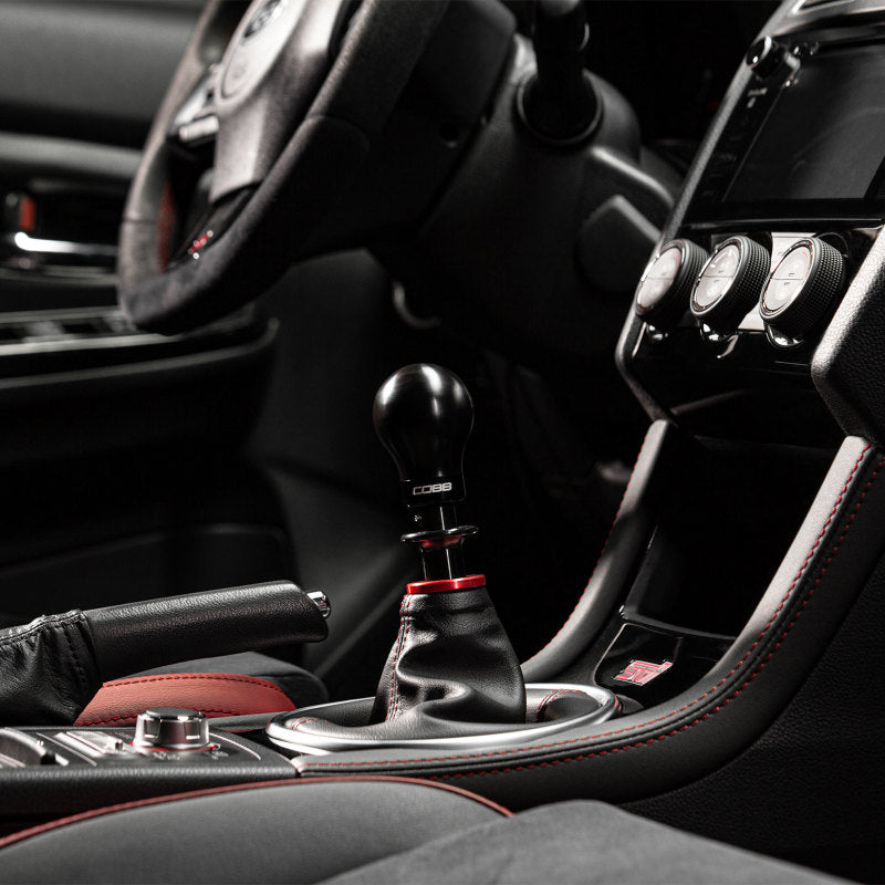 Cobb Subaru 6-Speed Weighted COBB Shift Knob - Black (Incl. Both Red + Blk Collars) COBB Shift Knobs AXOPROS