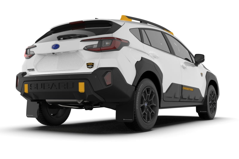 Rally Armor 24-25 Subaru Crosstrek (Wilderness Only) Black UR Mud Flap W/Red Logo - No Drilling Req Rally Armor Mud Flaps AXOPROS