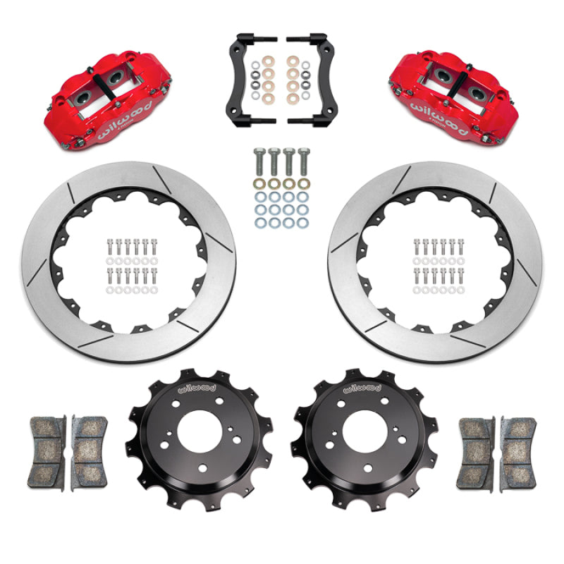 Wilwood Wilwood 89-02 Nissan Skyline Superlite 4R Rear BBK w/ 13.50in Diameter Slotted Rotor - Red Big Brake Kits aftermarket performance part