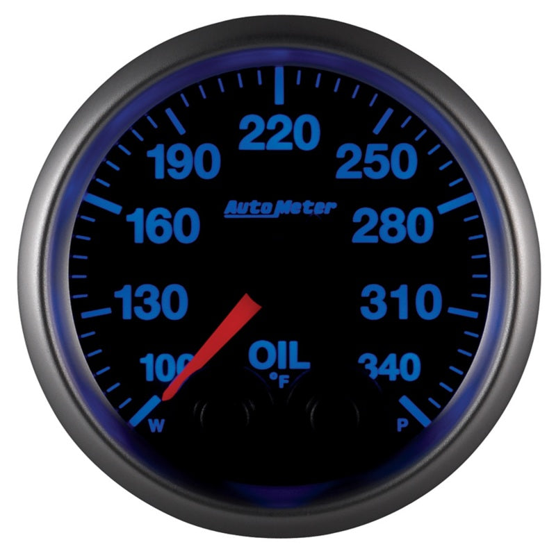 Autometer Elite 52mm 100-340 Deg F Oil Temp Peak & Warn w/ Electronic Control Gauge AutoMeter Gauges AXOPROS