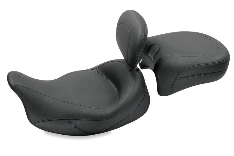 Mustang 08-21 Harley Electra Glide Std,Rd Glide,Rd King,Str Glide Touring Solo Seat - Black Mustang Motorcycle Solo Motorcycle Seats AXOPROS