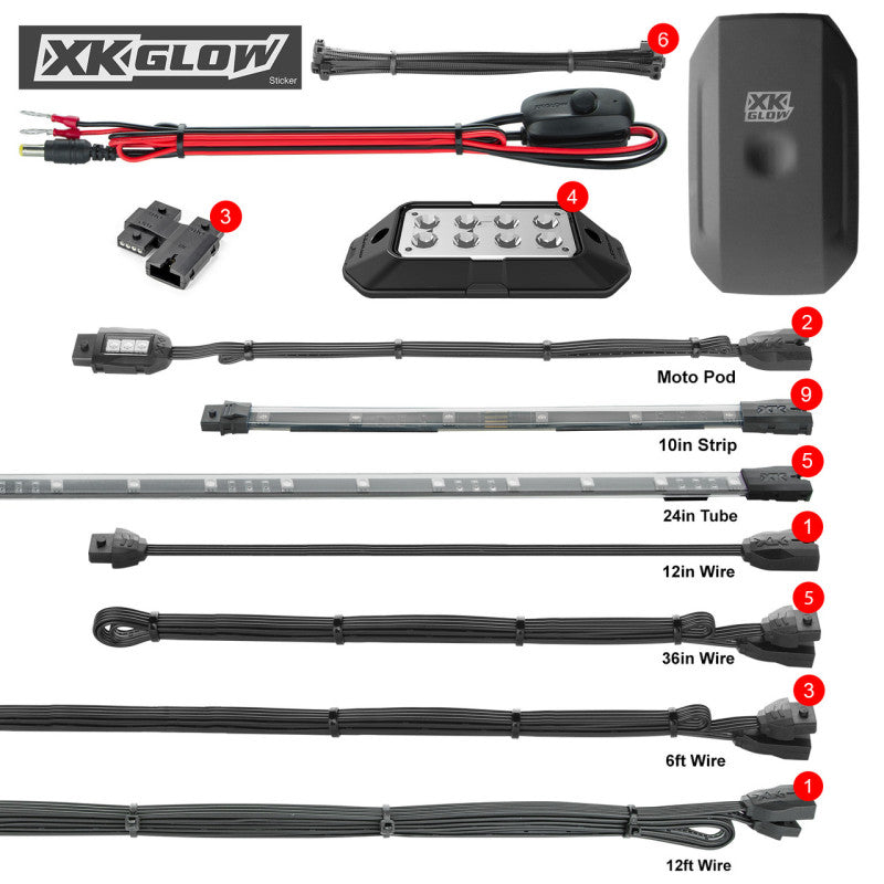 XKGLOW XK Glow LED Underglow Light Kit for Polaris Slingshot XKCHROME Smartphone App Controller (Advanced) Light Accessories and Wiring aftermarket performance part