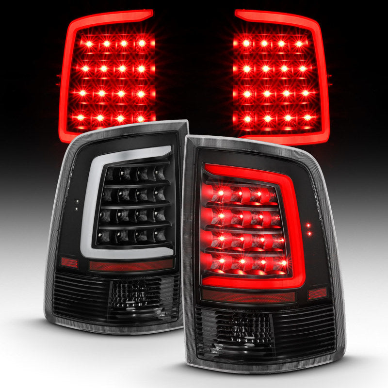 ANZO 2009-2018 Dodge Ram 1500 LED Taillight Plank Style Black w/Clear Lens ANZO Tail Lights AXOPROS
