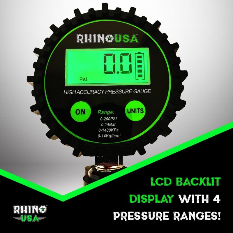 Rhino USA 200 Psi Digital Tire Inflator Gauge Rhino USA Gauges AXOPROS