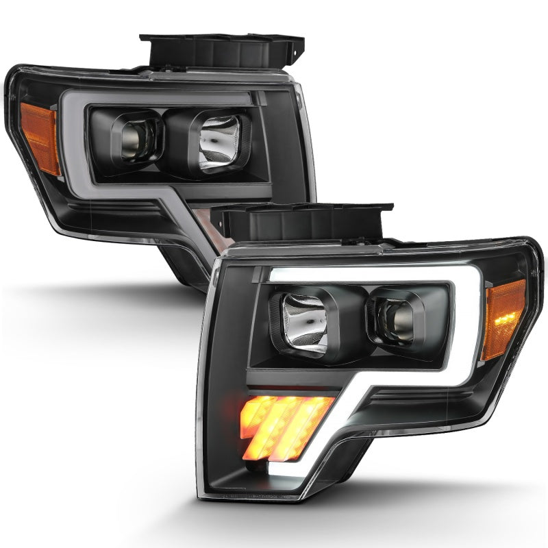 ANZO 2009-2014 Ford F-150 Projector Light Bar G4 H.L. Black Amber ANZO Headlights AXOPROS