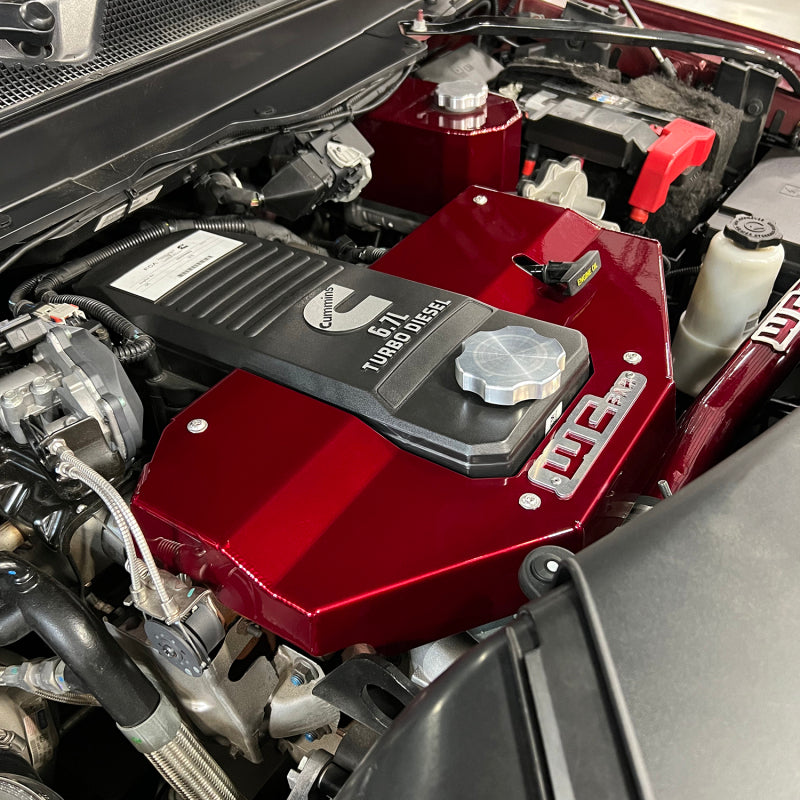 Wehrli 10-23 Cummins Fabricated Aluminum Engine Cover - Gloss White Wehrli Engine Covers AXOPROS