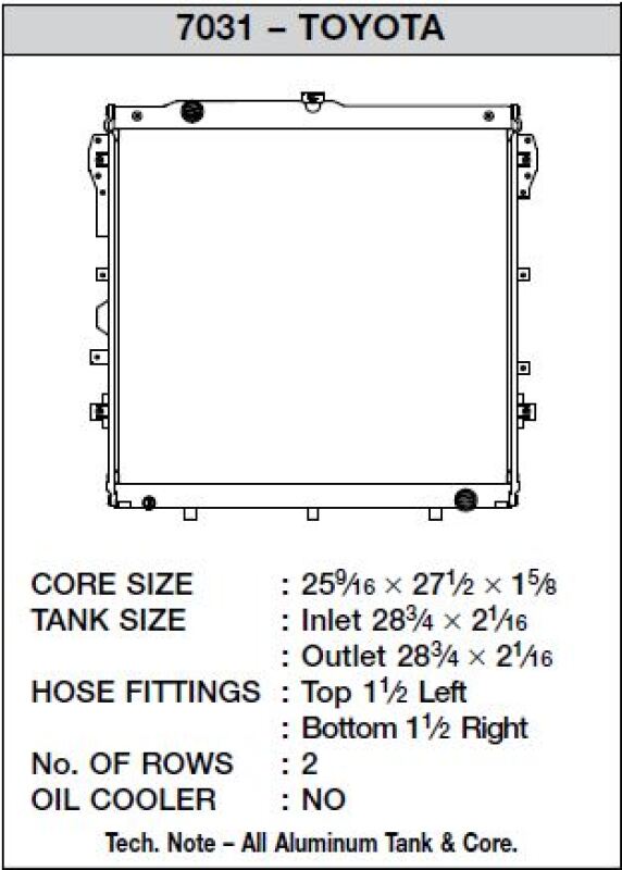 CSF 07-19 Toyota Tundra 5.7L Radiator CSF Radiators  AXOPROS