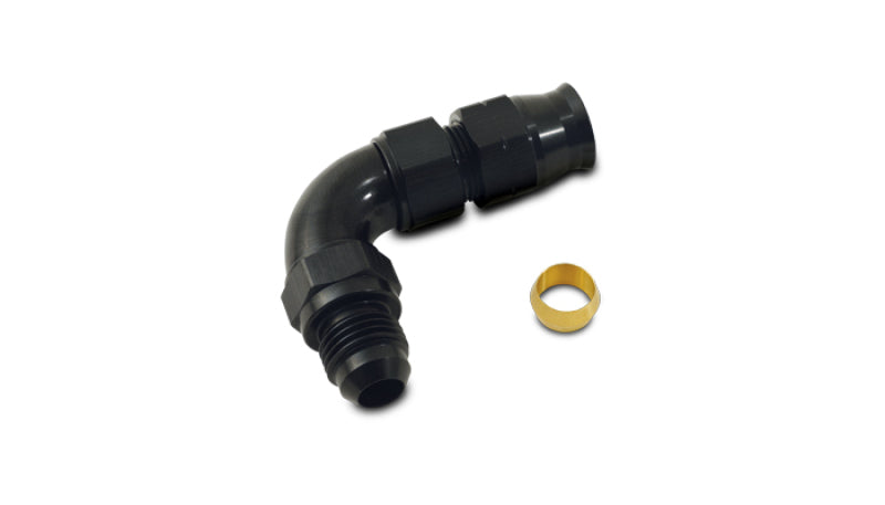 Vibrant 90 Degree 3/8in Tube to Male -6AN Flare Adapter w/ Olive Inserts Vibrant Fittings AXOPROS