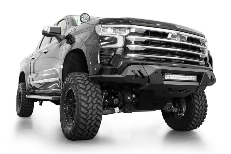 ADD 2022+ Chevrolet Silverado 1500 Black Label Front Bumper Addictive Desert Designs Bumpers - Steel AXOPROS