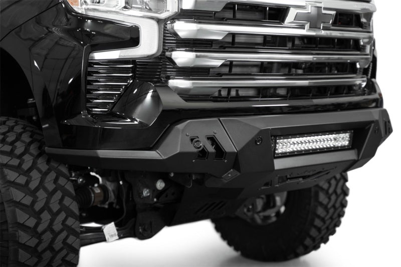ADD 2022+ Chevrolet Silverado 1500 Black Label Front Bumper Addictive Desert Designs Bumpers - Steel AXOPROS
