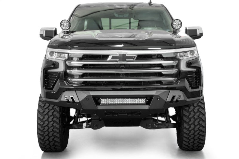 ADD 2022+ Chevrolet Silverado 1500 Black Label Front Bumper Addictive Desert Designs Bumpers - Steel AXOPROS