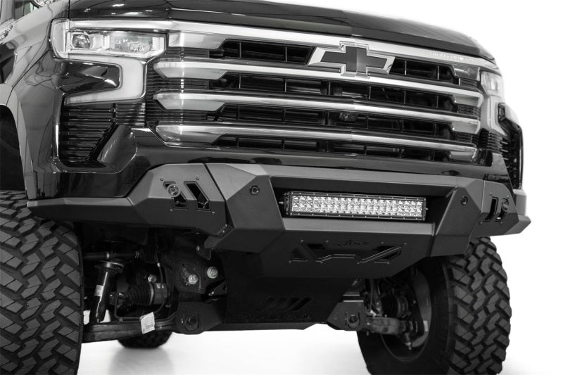 ADD 2022+ Chevrolet Silverado 1500 Black Label Front Bumper Addictive Desert Designs Bumpers - Steel AXOPROS